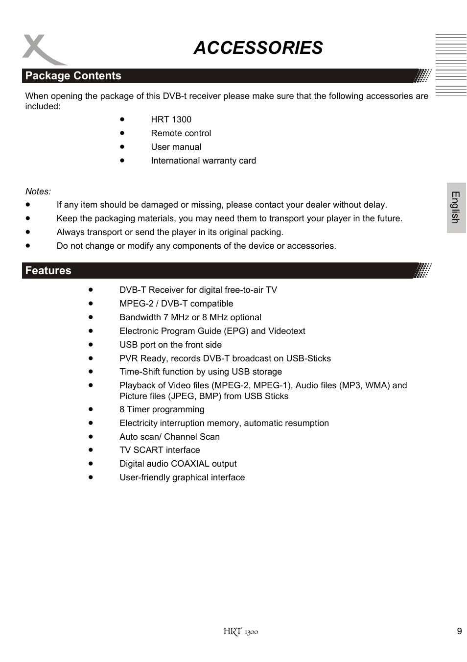 Accessories | Xoro HRT 1300 User Manual | Page 49 / 120