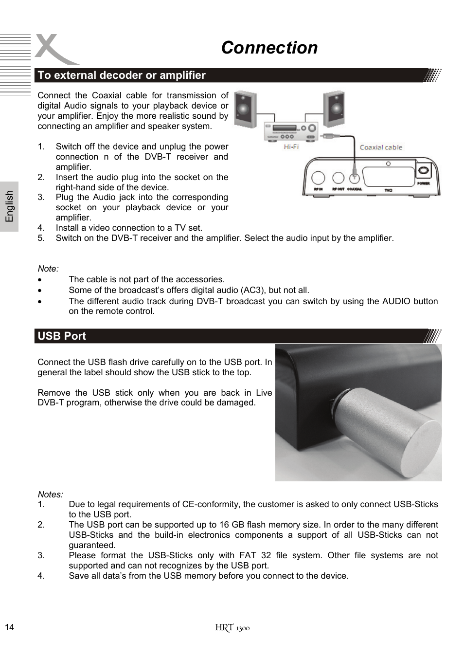 Connection | Xoro HRT 1300 User Manual | Page 54 / 120