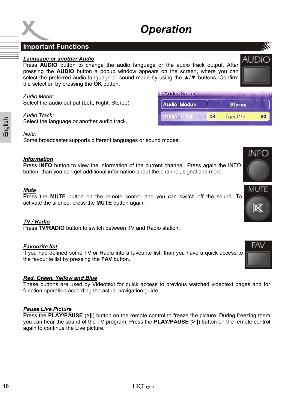 Operation | Xoro HRT 1300 User Manual | Page 56 / 120