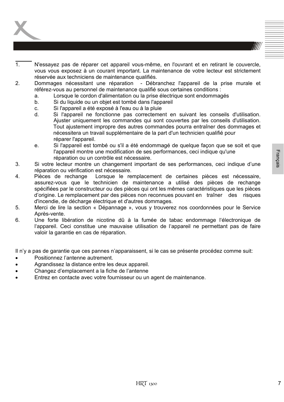 Safety information | Xoro HRT 1300 User Manual | Page 85 / 120