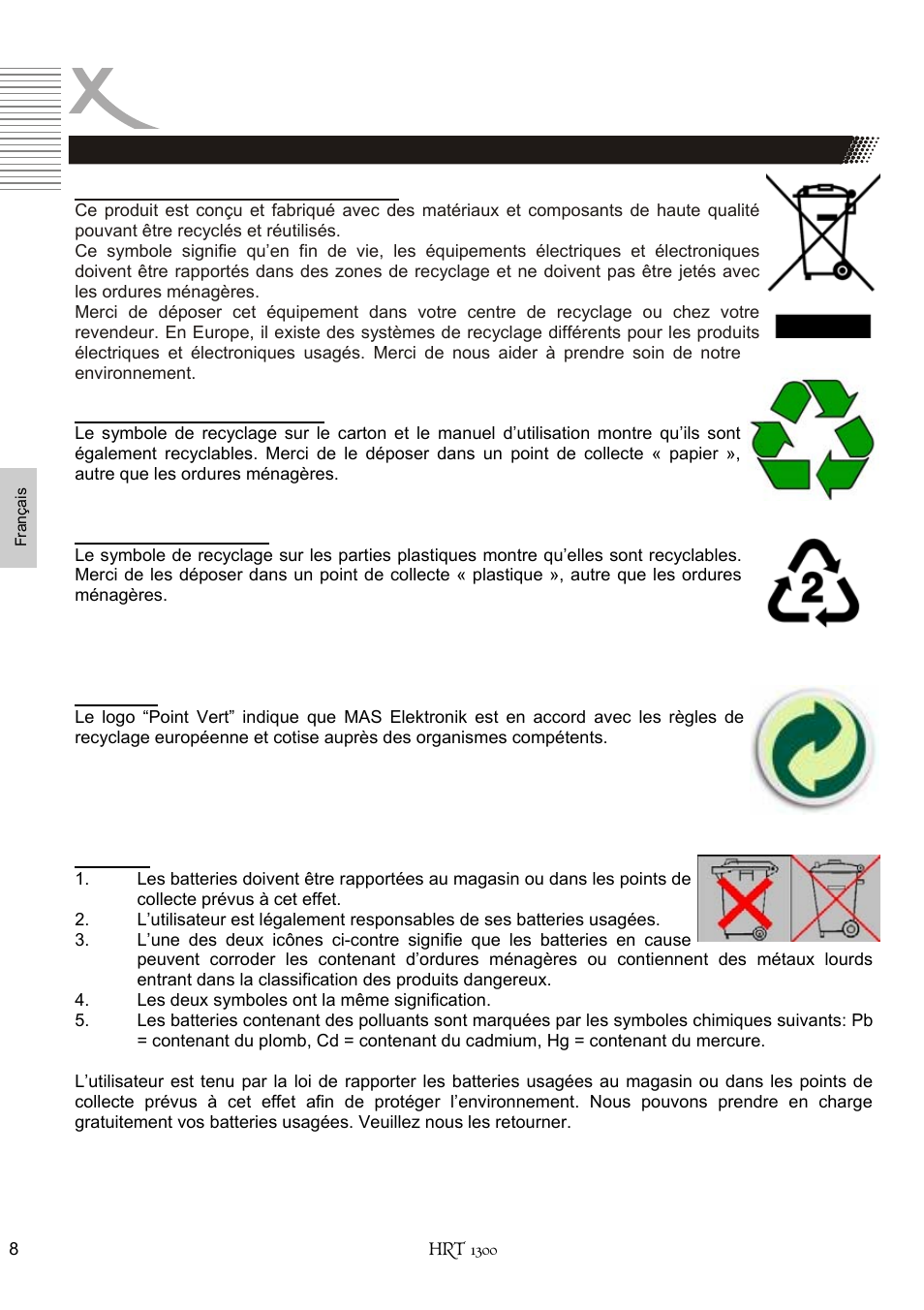 Recyclage information | Xoro HRT 1300 User Manual | Page 86 / 120