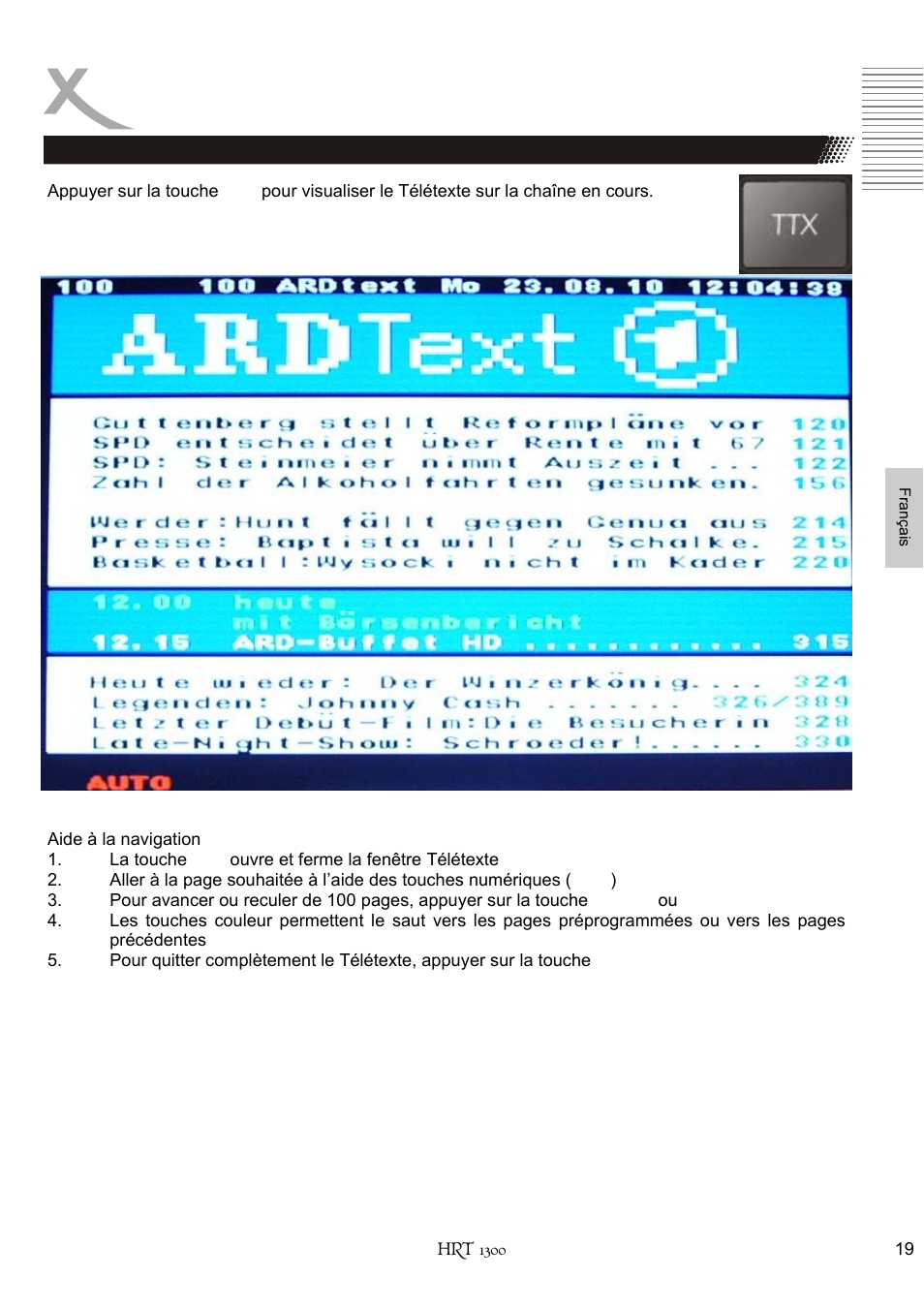 Télétexte | Xoro HRT 1300 User Manual | Page 97 / 120