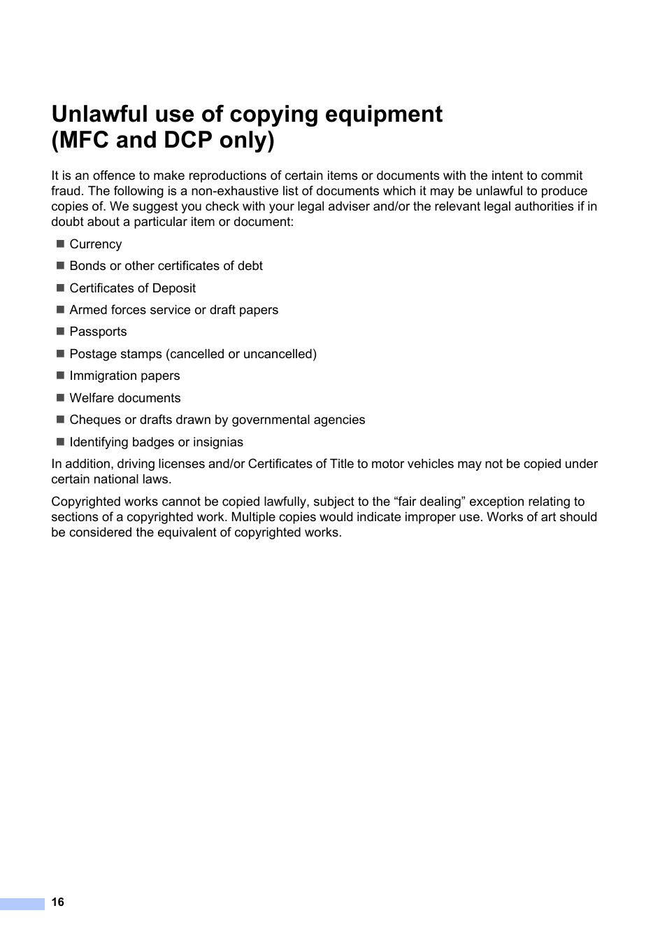 Brother MFC-1810E User Manual | Page 16 / 17