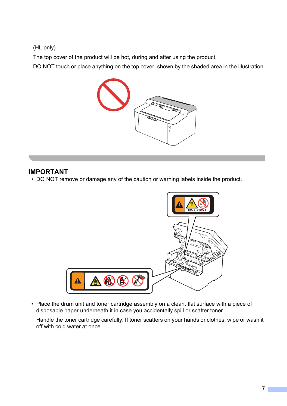 Important | Brother MFC-1810E User Manual | Page 7 / 17