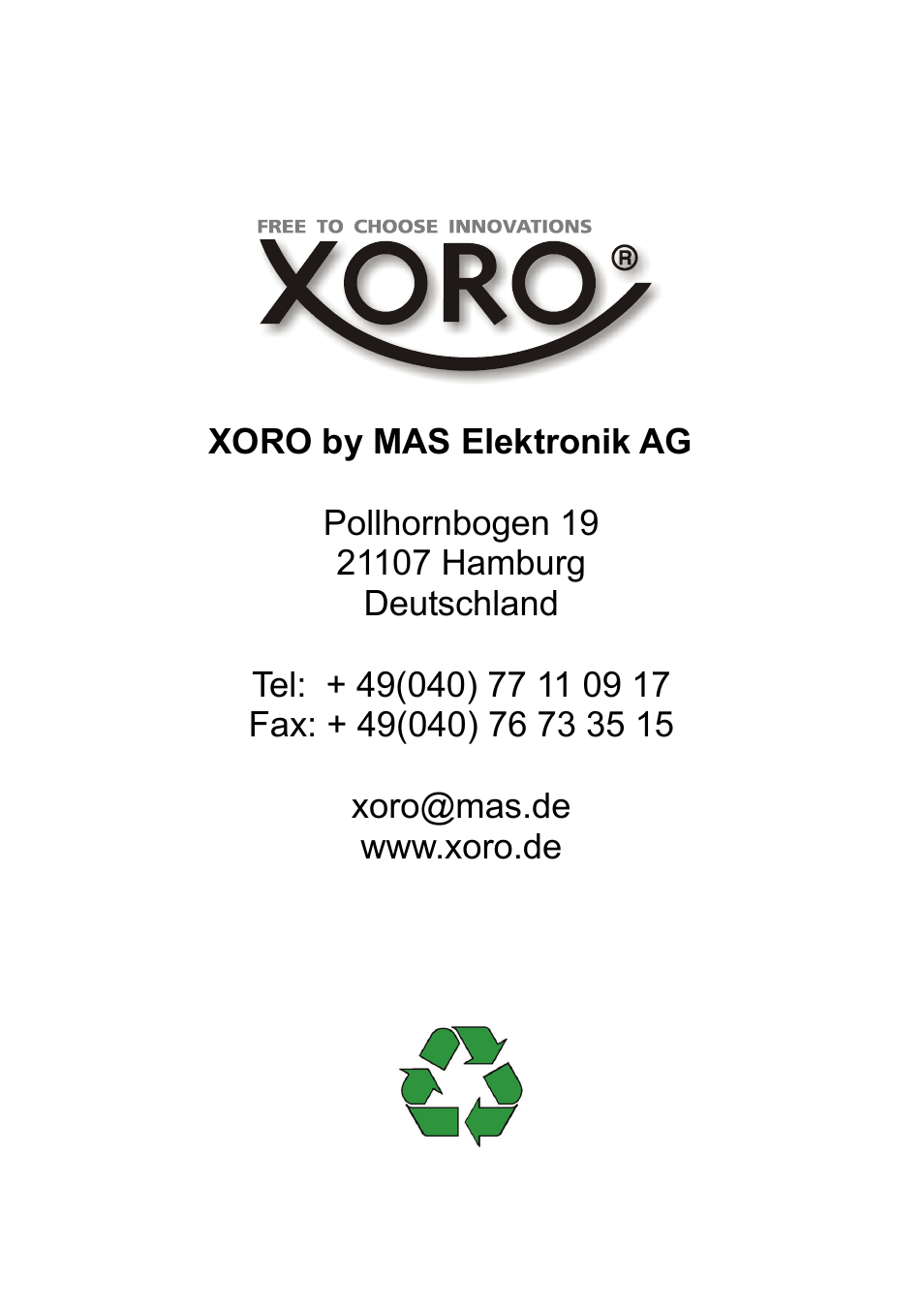 Xoro HRT 5000 User Manual | Page 120 / 120