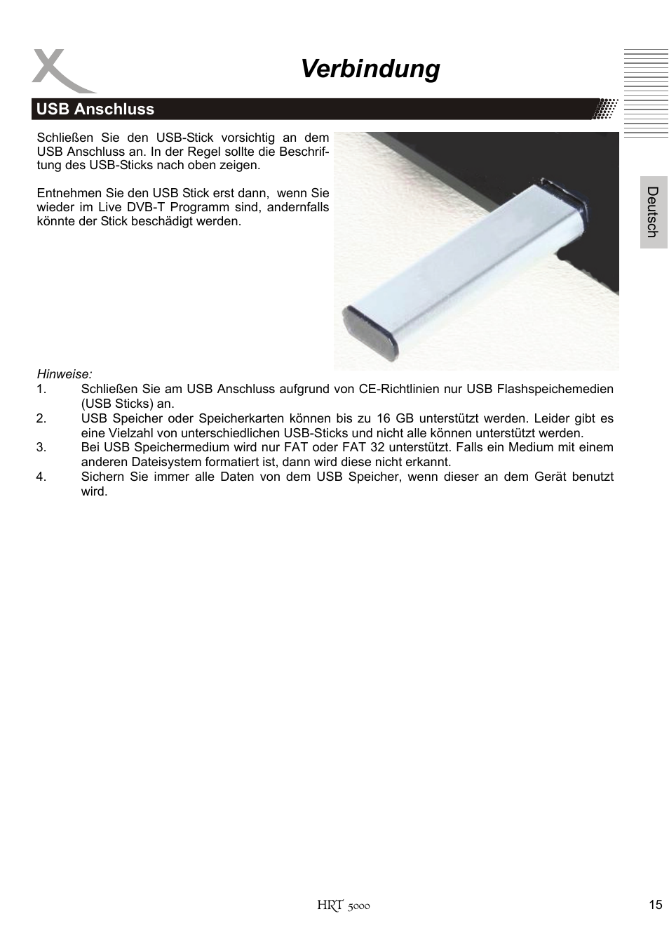 Verbindung | Xoro HRT 5000 User Manual | Page 15 / 120