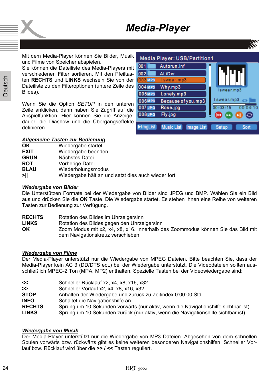 Media-player | Xoro HRT 5000 User Manual | Page 24 / 120