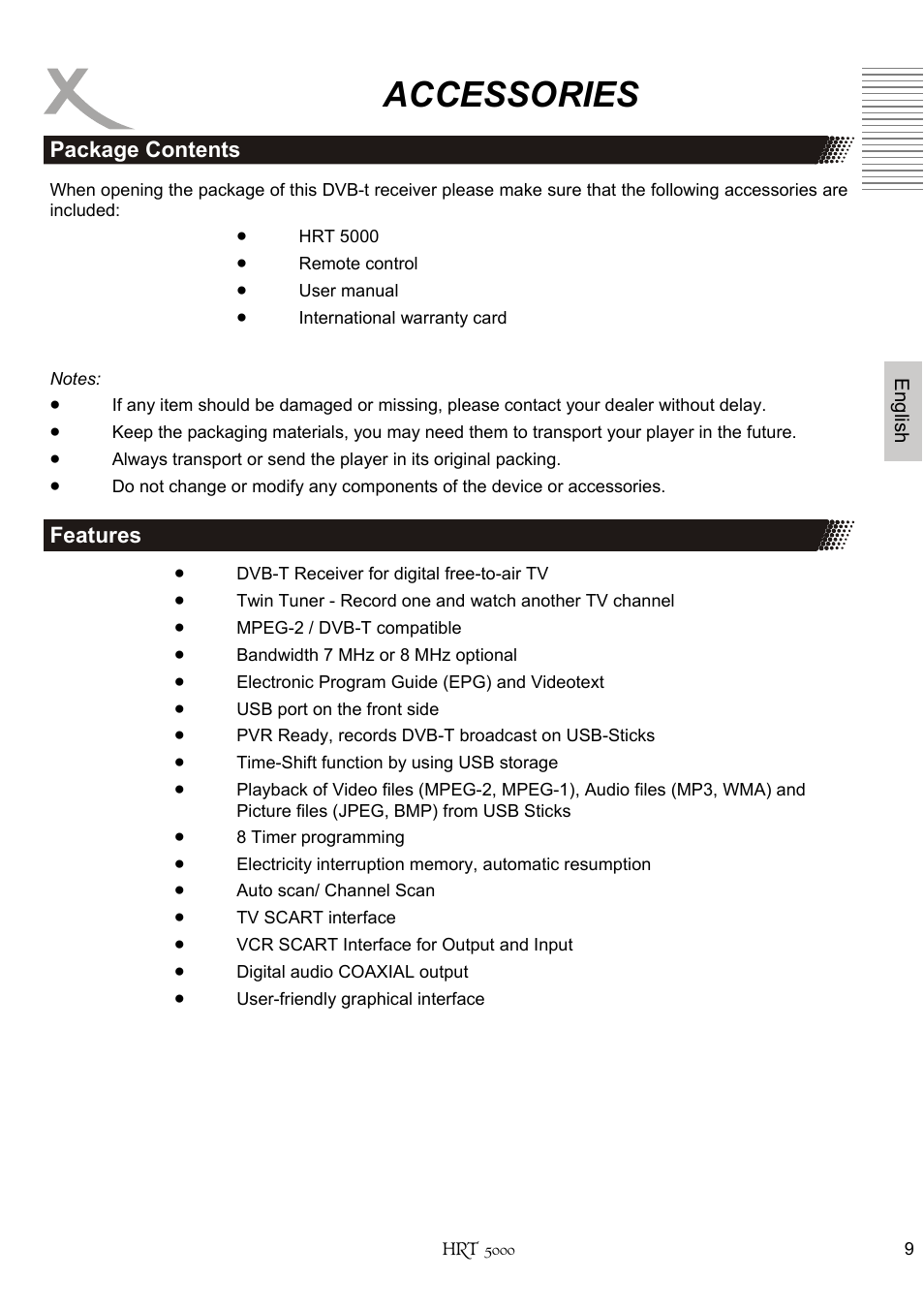 Accessories | Xoro HRT 5000 User Manual | Page 49 / 120