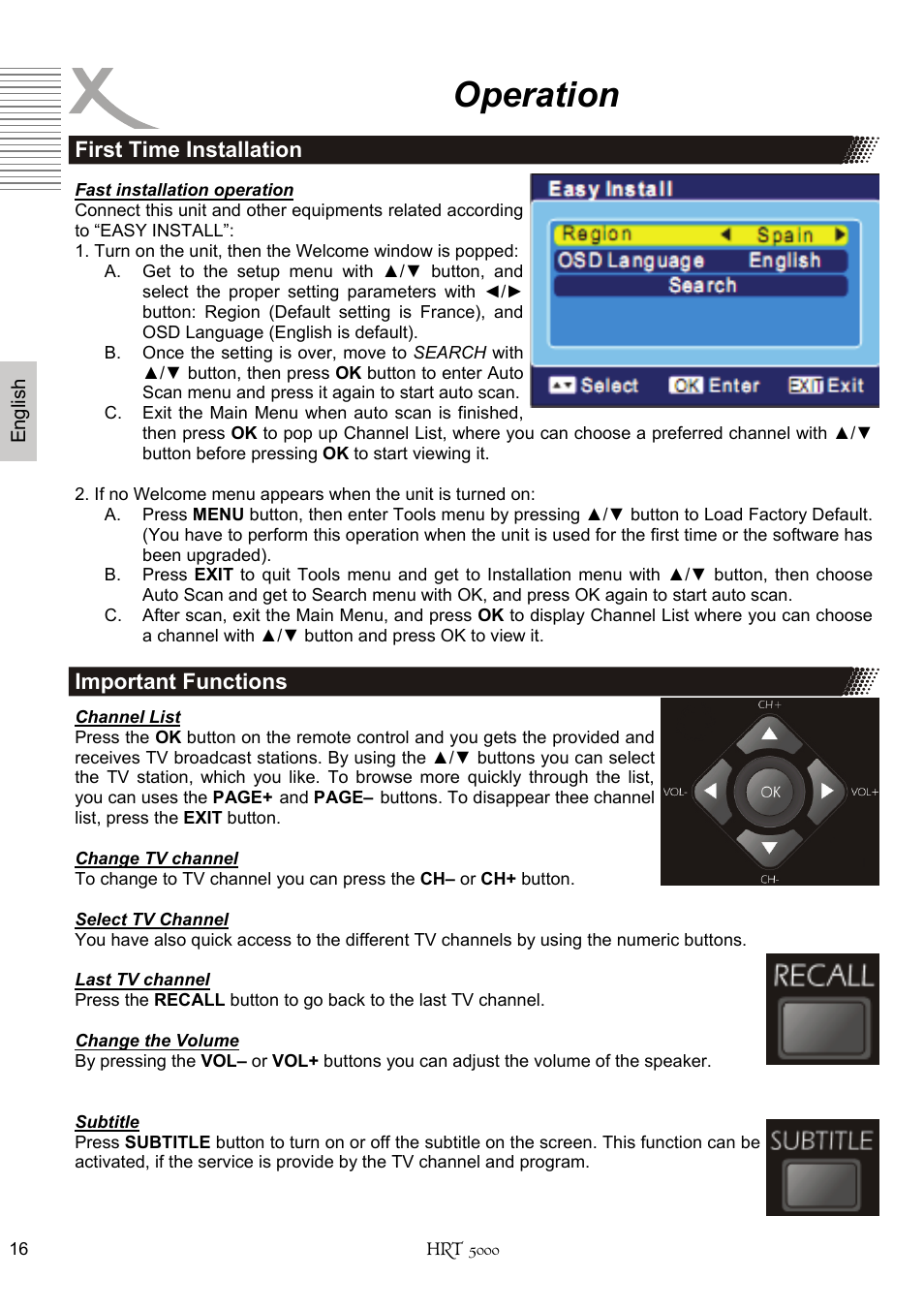 Operation | Xoro HRT 5000 User Manual | Page 56 / 120