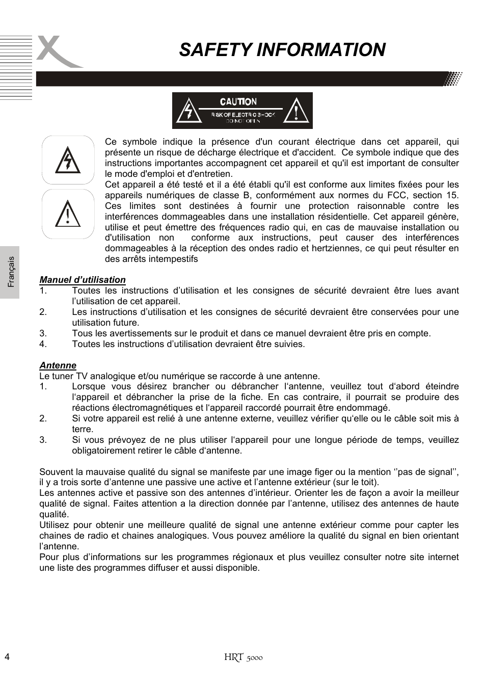 Safety information | Xoro HRT 5000 User Manual | Page 82 / 120