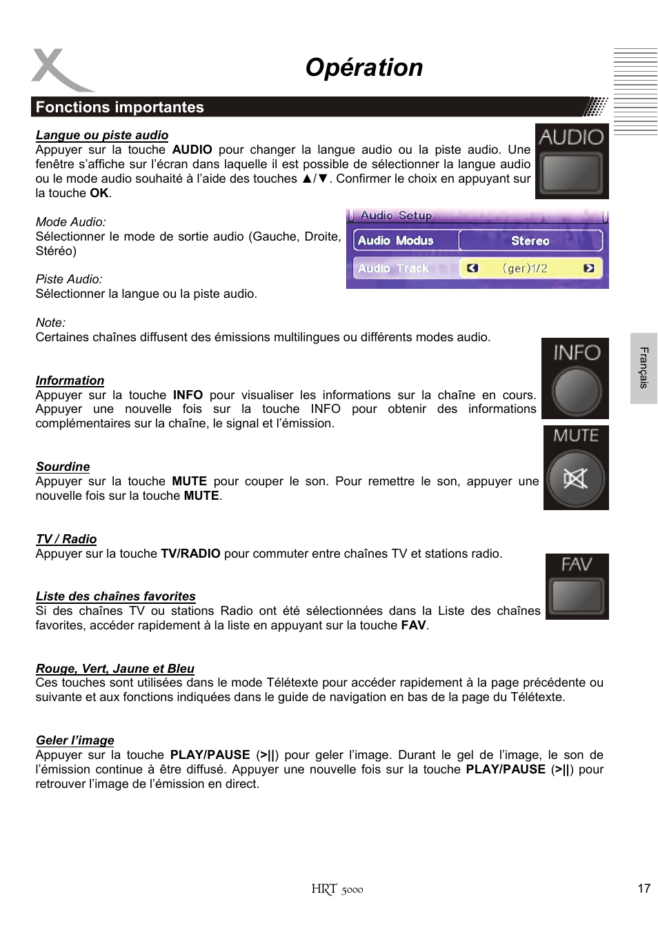 Opération | Xoro HRT 5000 User Manual | Page 95 / 120
