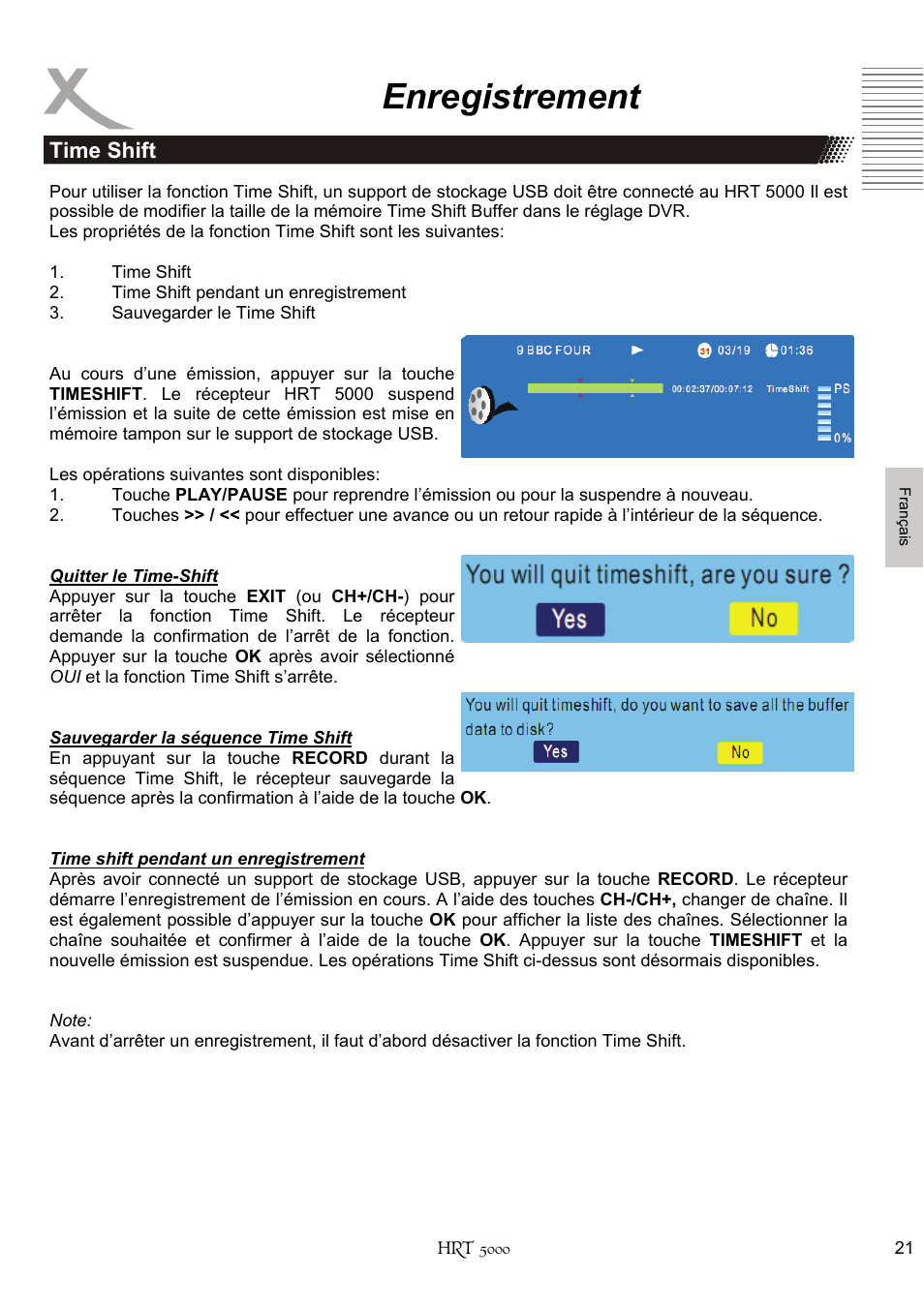 Enregistrement | Xoro HRT 5000 User Manual | Page 99 / 120