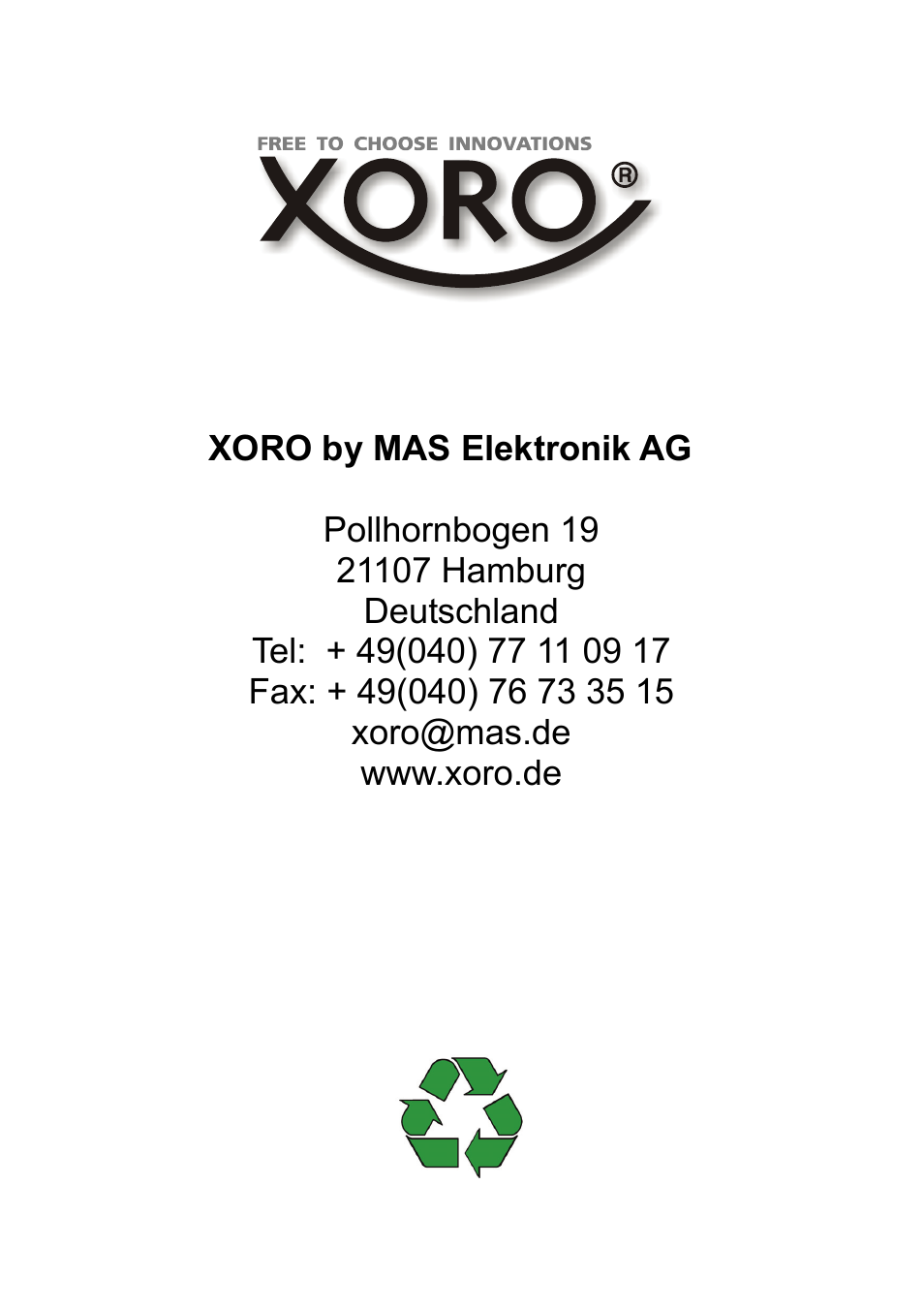 Xoro HRT 7510 User Manual | Page 102 / 102