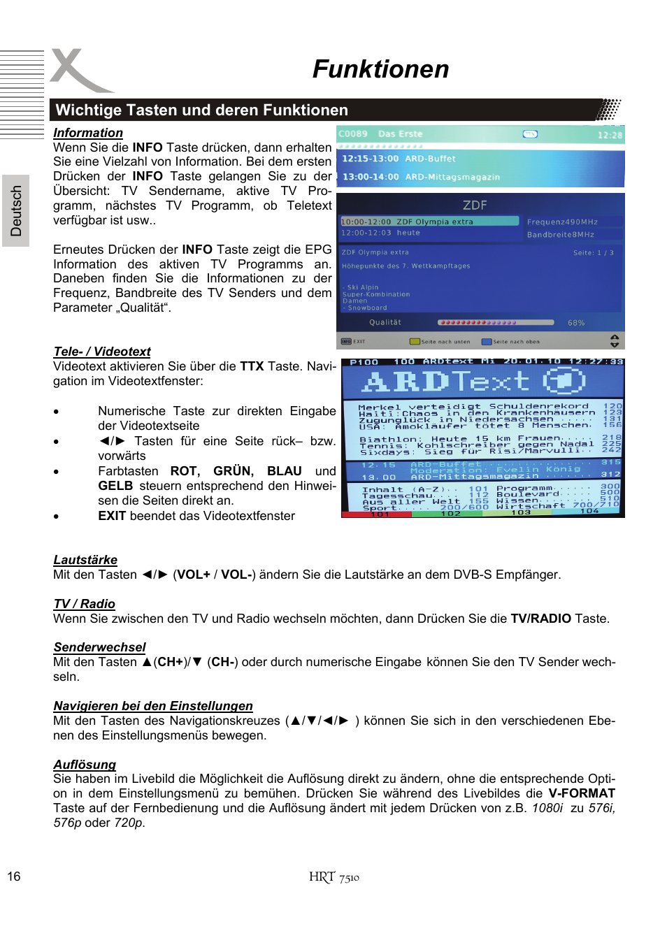 Funktionen | Xoro HRT 7510 User Manual | Page 16 / 102