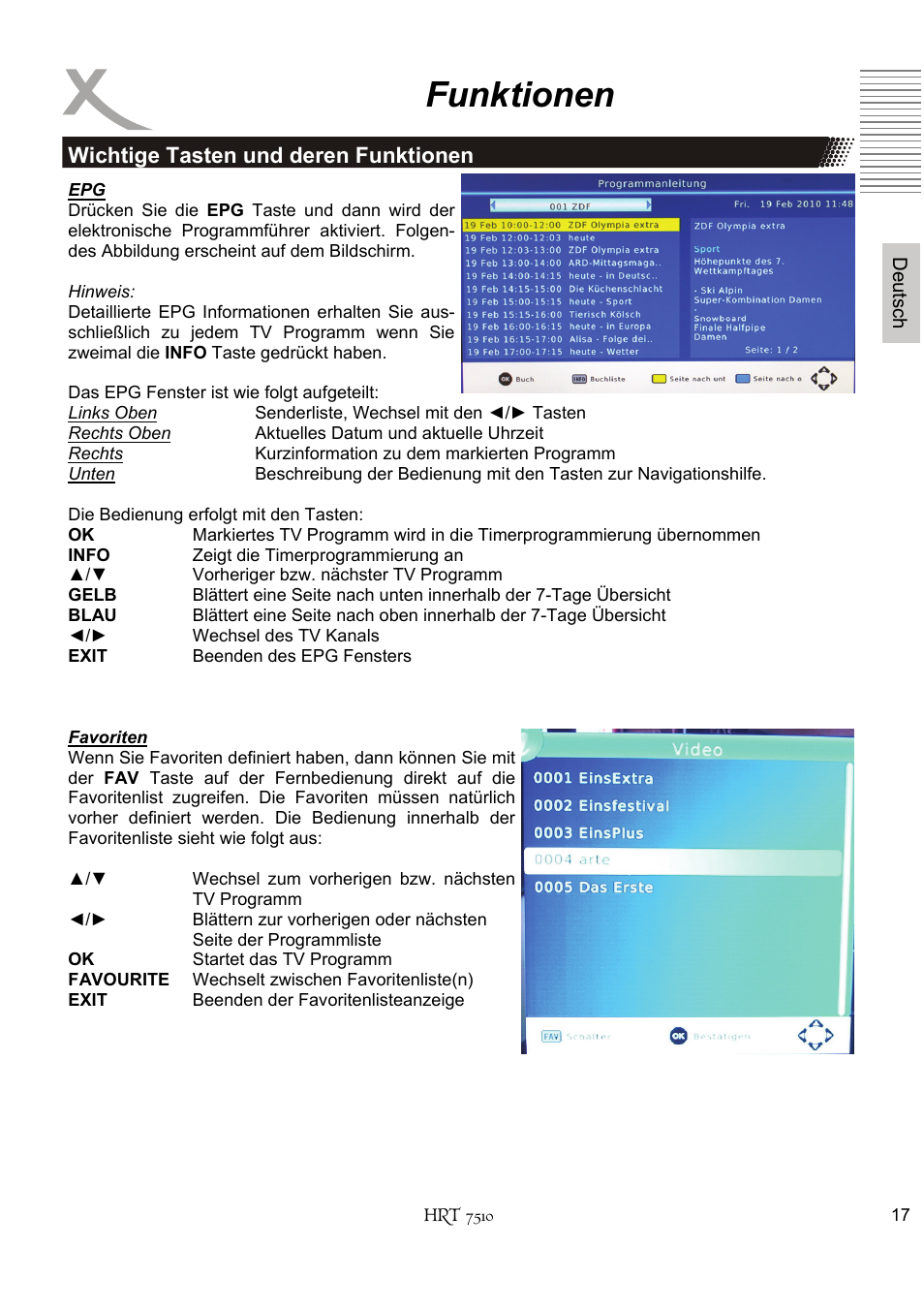 Funktionen | Xoro HRT 7510 User Manual | Page 17 / 102