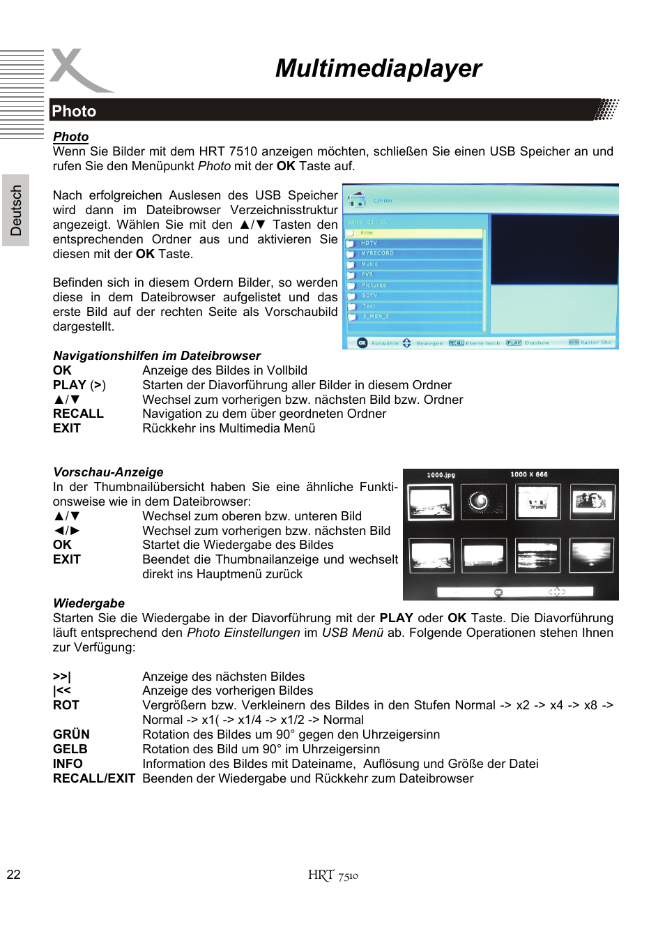Multimediaplayer | Xoro HRT 7510 User Manual | Page 22 / 102