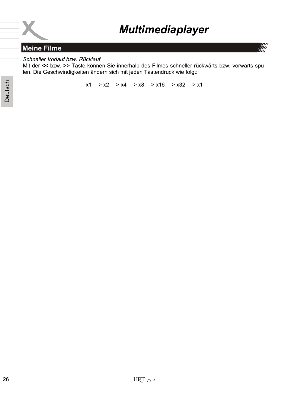 Multimediaplayer | Xoro HRT 7510 User Manual | Page 26 / 102