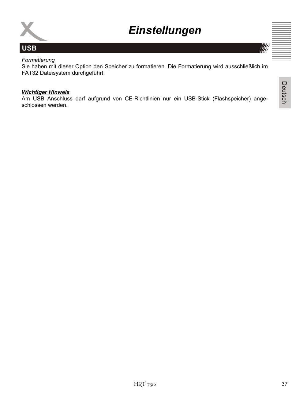 Einstellungen | Xoro HRT 7510 User Manual | Page 37 / 102