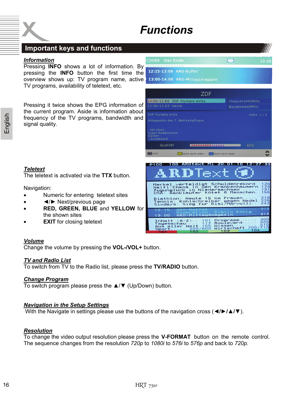 Functions | Xoro HRT 7510 User Manual | Page 56 / 102