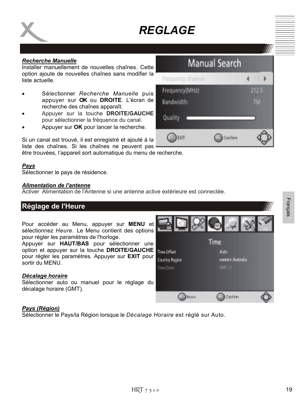 Reglage | Xoro HRT 7510 User Manual | Page 93 / 102