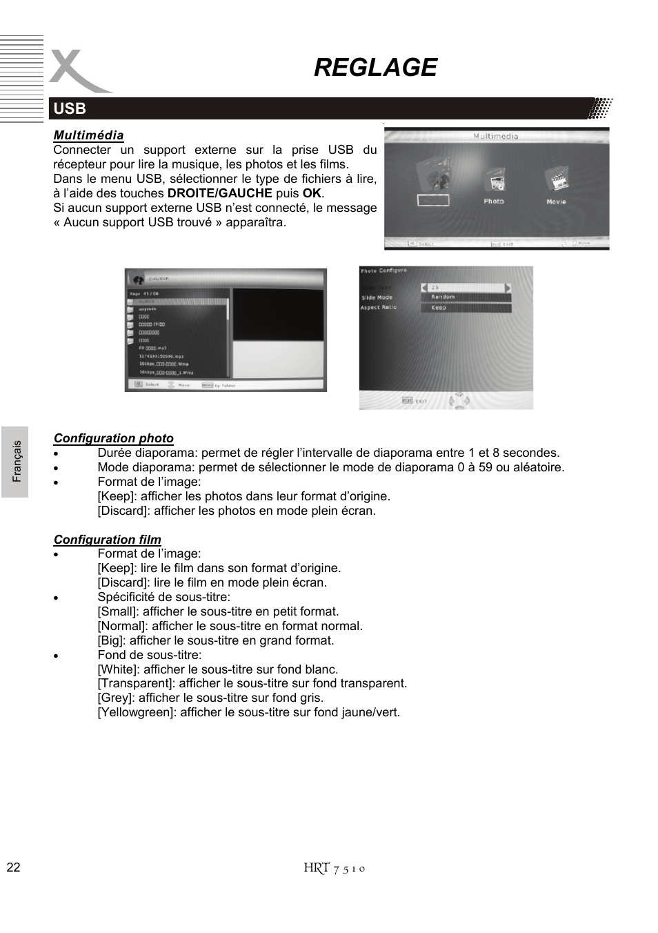 Reglage | Xoro HRT 7510 User Manual | Page 96 / 102