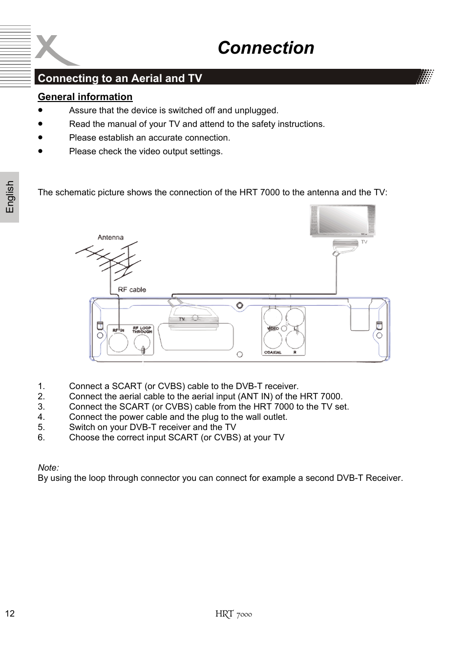 Connection | Xoro HRT 7000 User Manual | Page 12 / 45