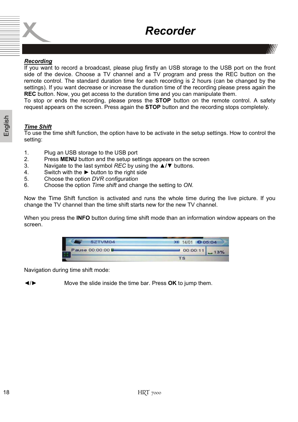 Recorder | Xoro HRT 7000 User Manual | Page 18 / 45