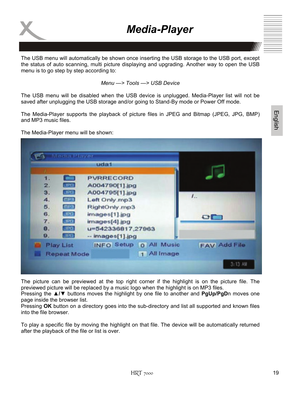 Media-player | Xoro HRT 7000 User Manual | Page 19 / 45