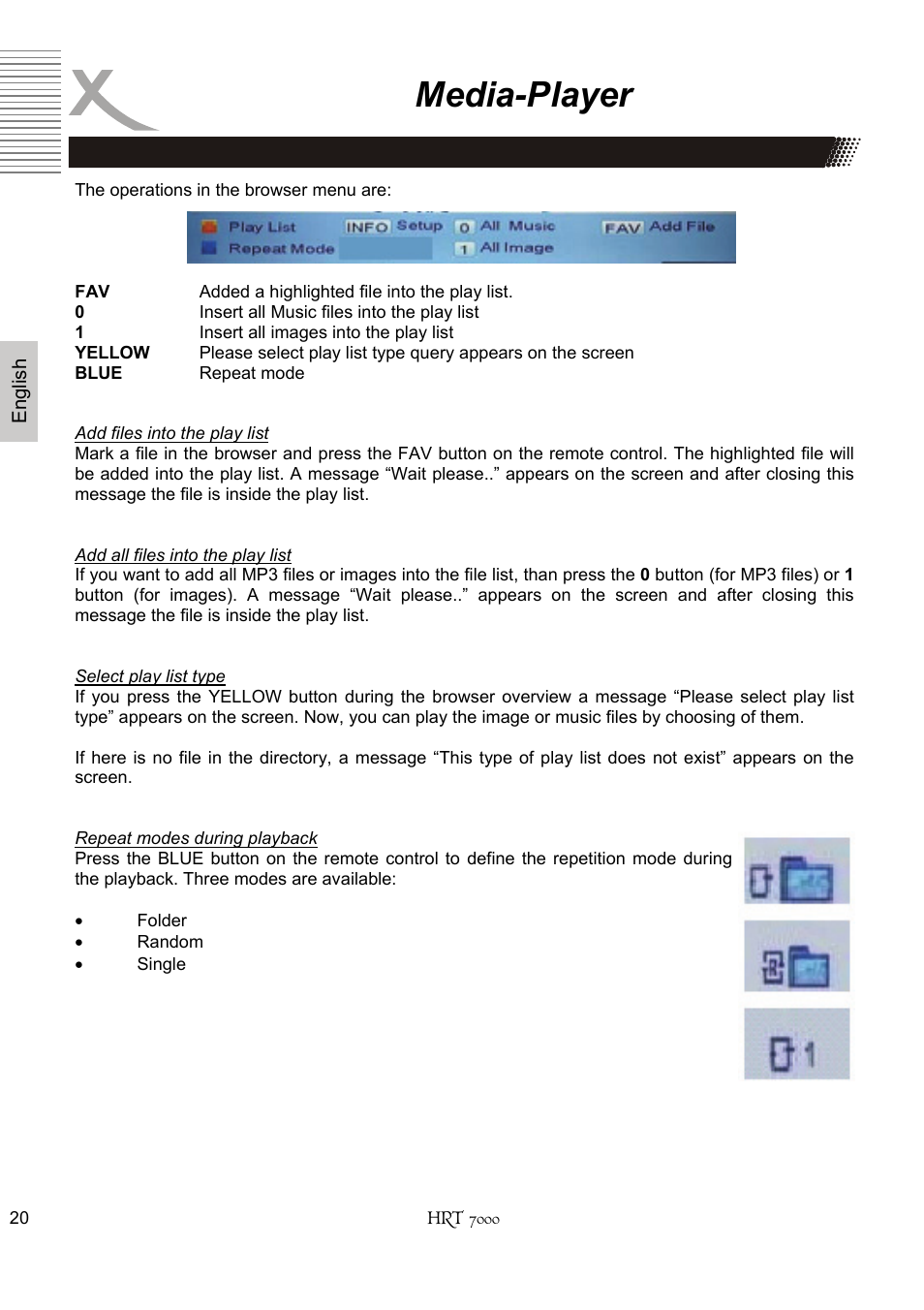 Media-player | Xoro HRT 7000 User Manual | Page 20 / 45