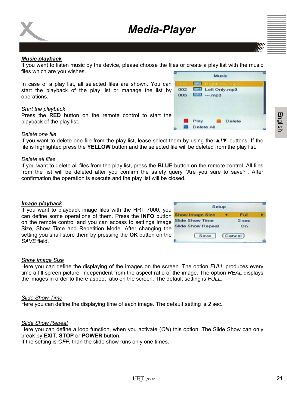 Media-player | Xoro HRT 7000 User Manual | Page 21 / 45
