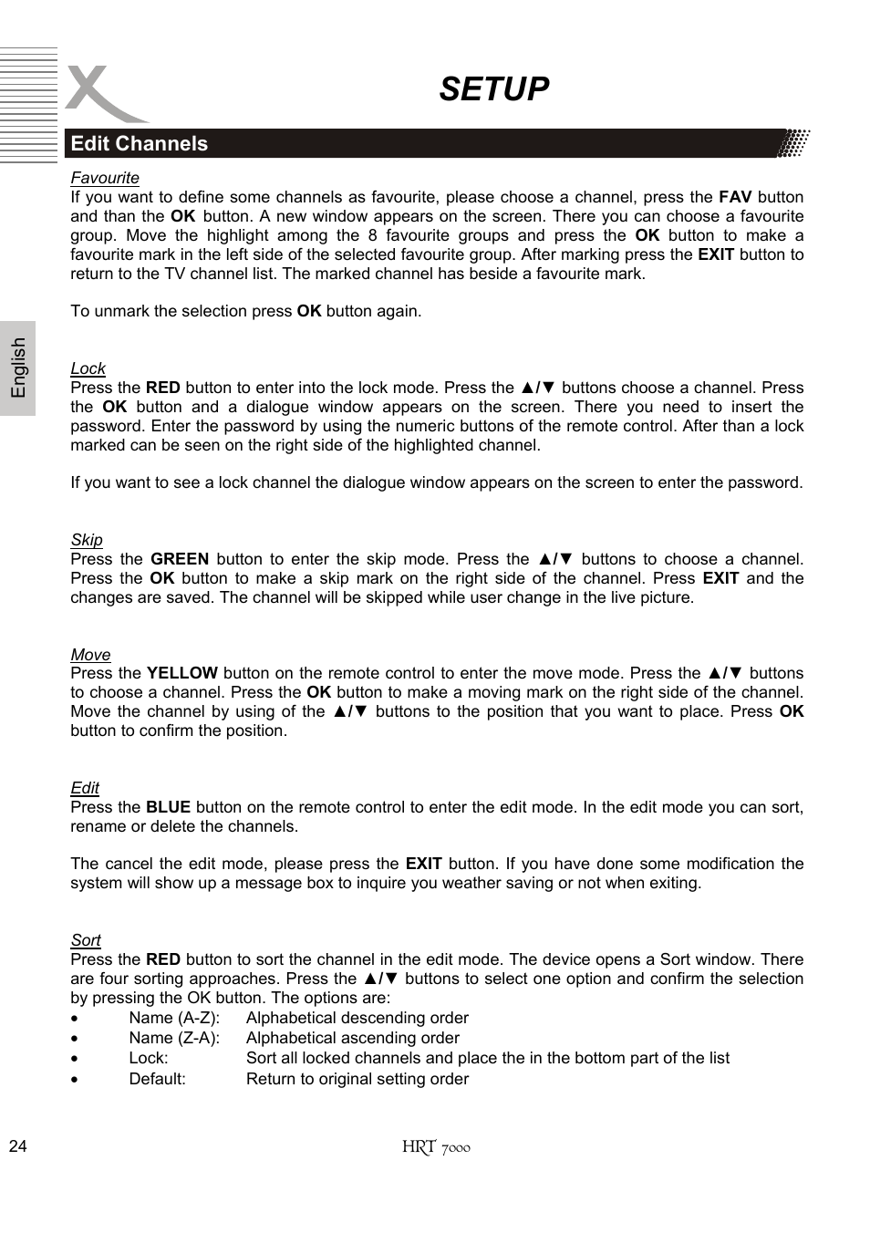 Setup | Xoro HRT 7000 User Manual | Page 24 / 45