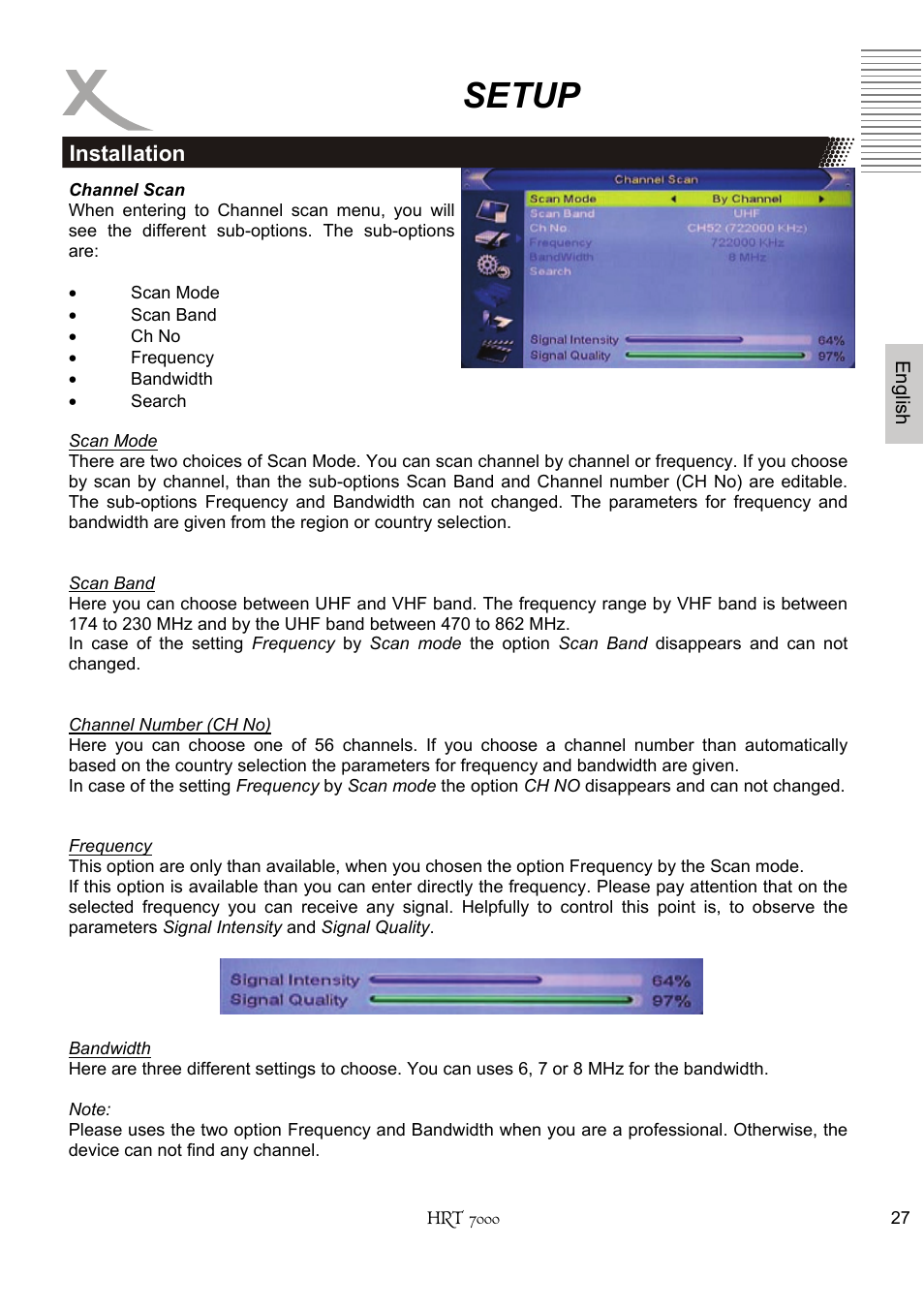 Setup | Xoro HRT 7000 User Manual | Page 27 / 45