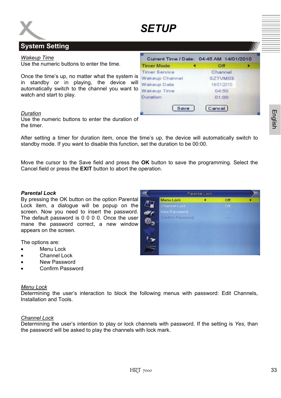 Setup | Xoro HRT 7000 User Manual | Page 33 / 45