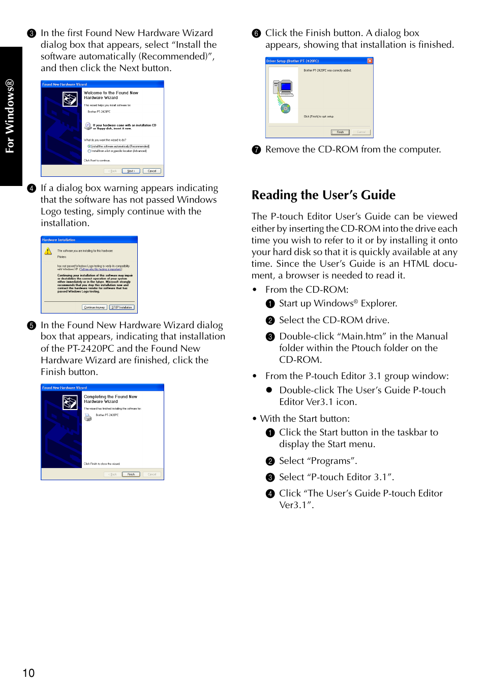 Reading the user’s guide | Brother PT-2420PC User Manual | Page 14 / 280
