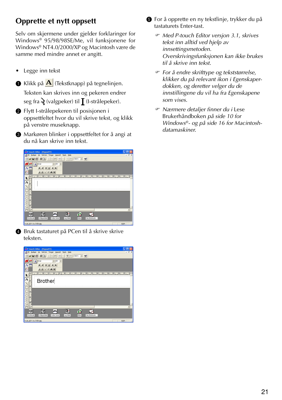 Opprette et nytt oppsett | Brother PT-2420PC User Manual | Page 179 / 280