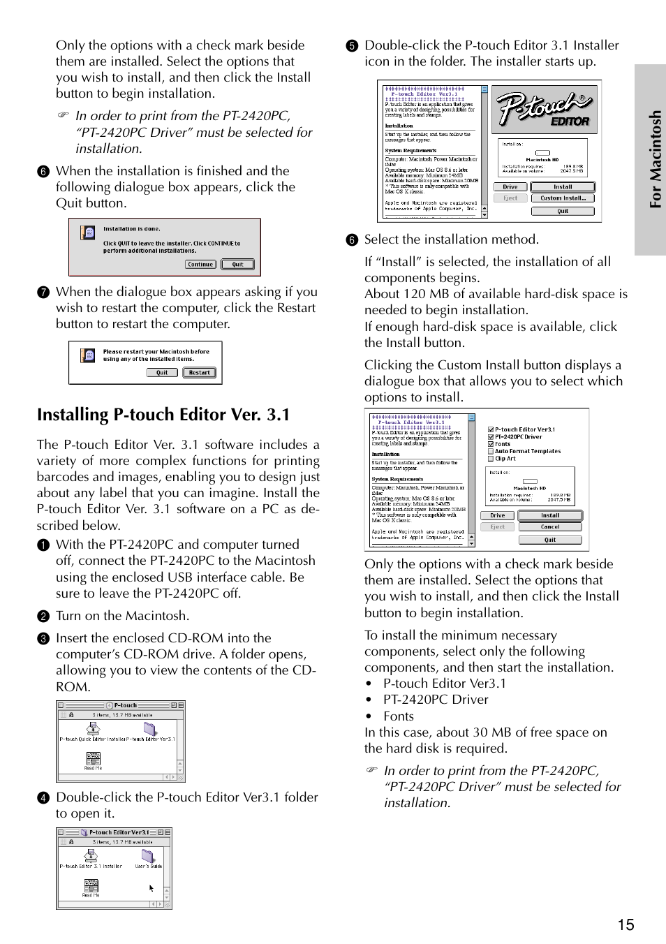 Installing p-touch editor ver. 3.1 | Brother PT-2420PC User Manual | Page 19 / 280