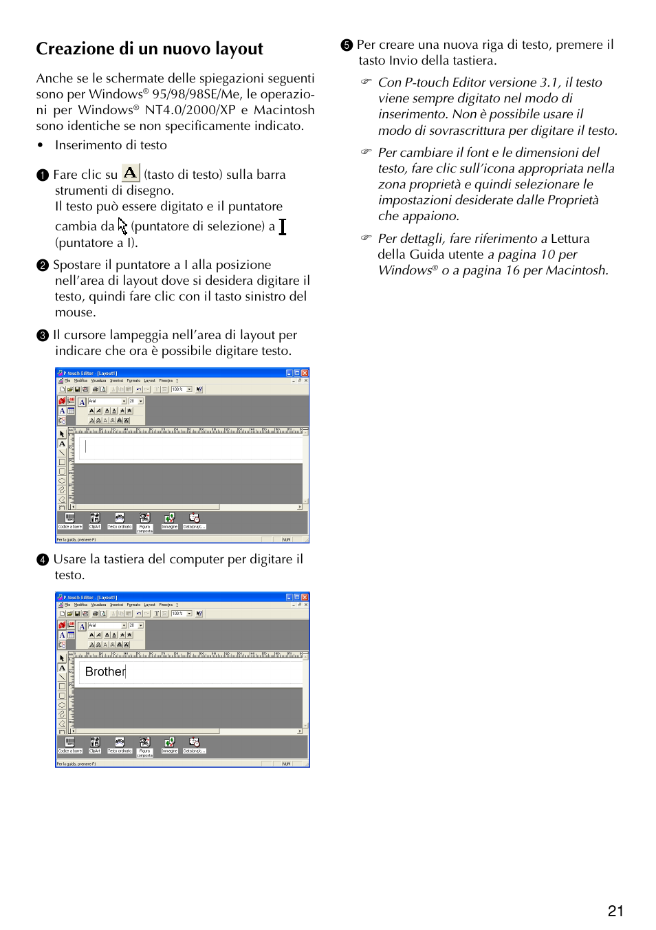 Creazione di un nuovo layout | Brother PT-2420PC User Manual | Page 209 / 280