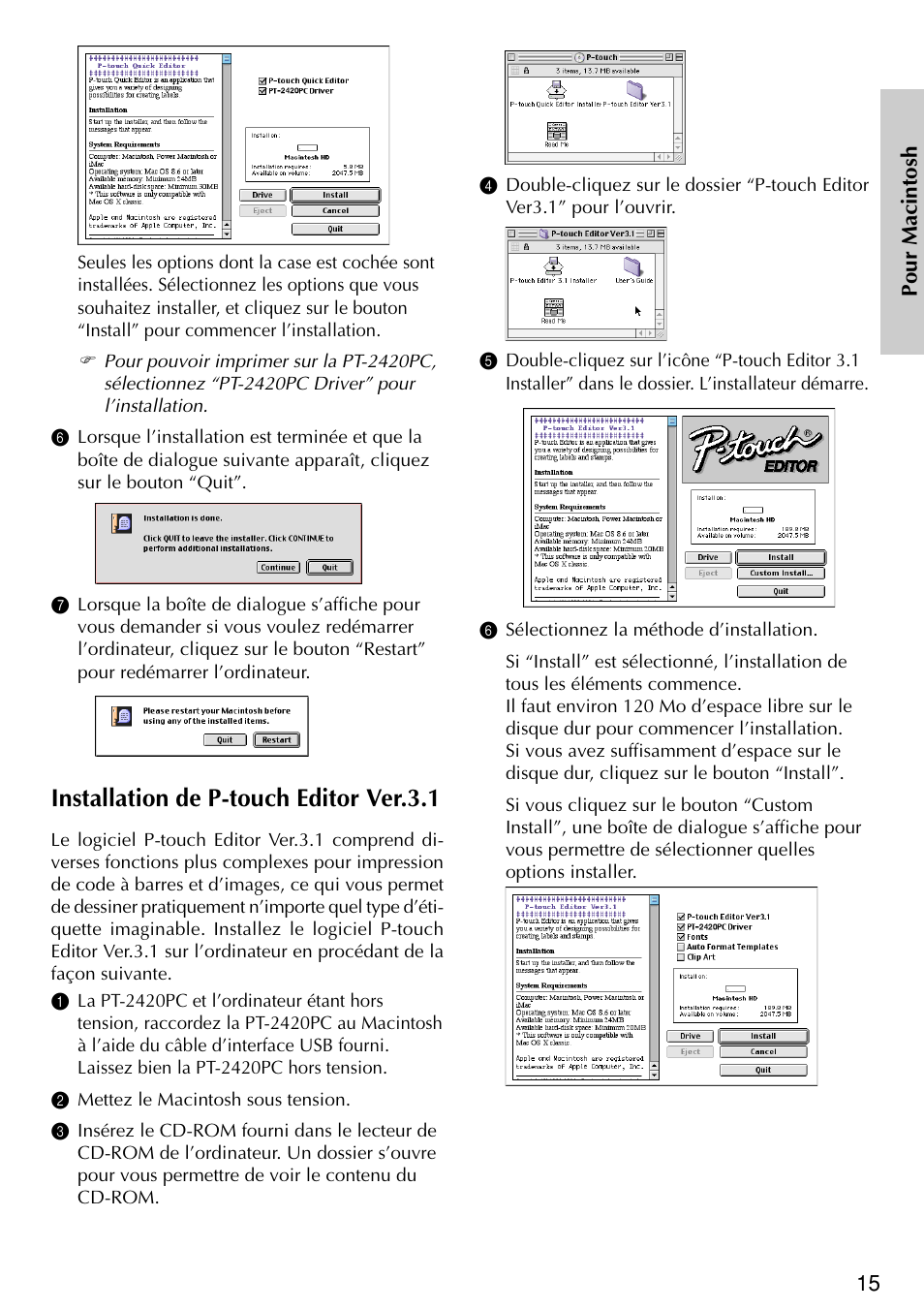 Installation de p-touch editor ver.3.1 | Brother PT-2420PC User Manual | Page 49 / 280