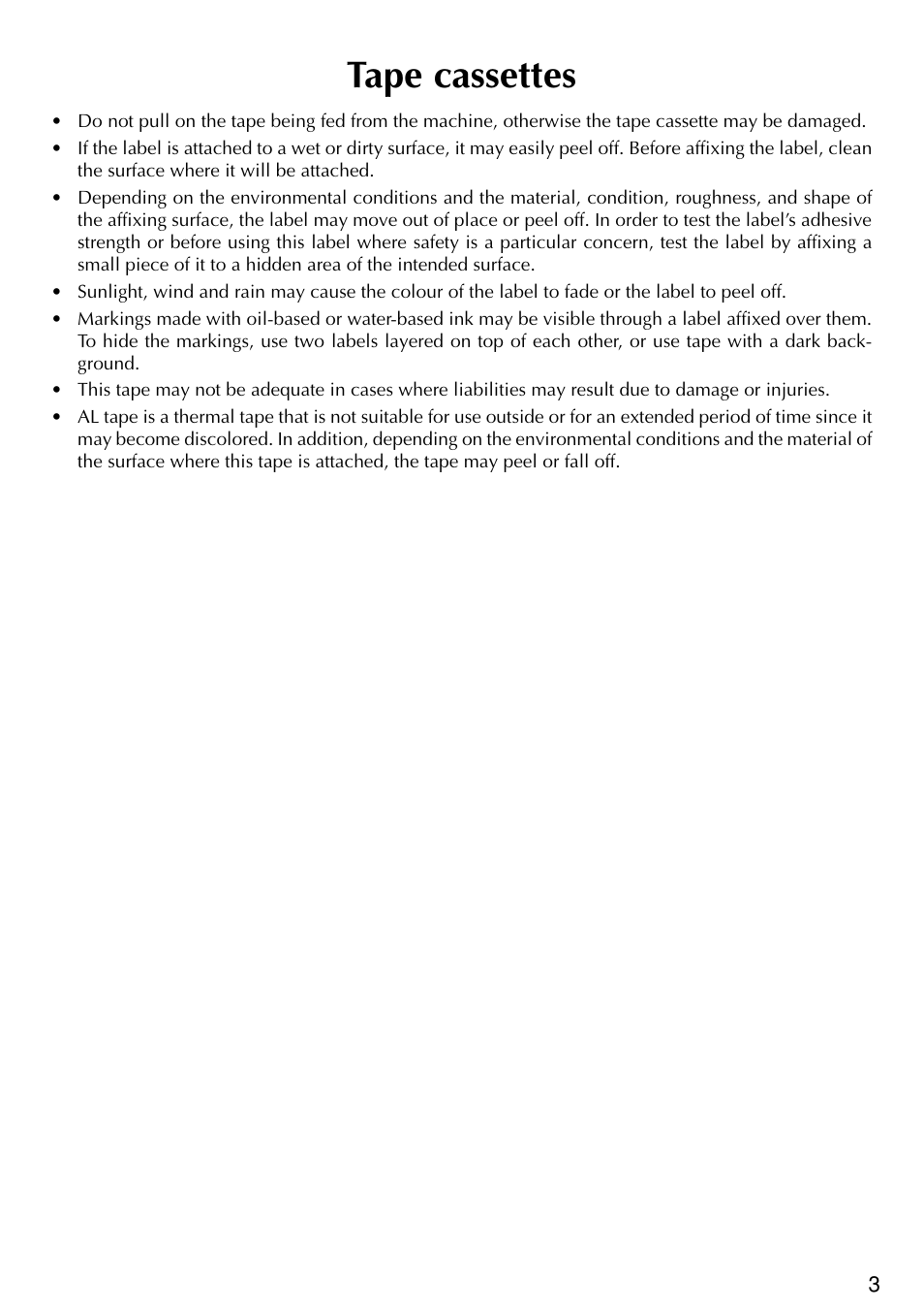 Tape cassettes | Brother PT-2420PC User Manual | Page 7 / 280