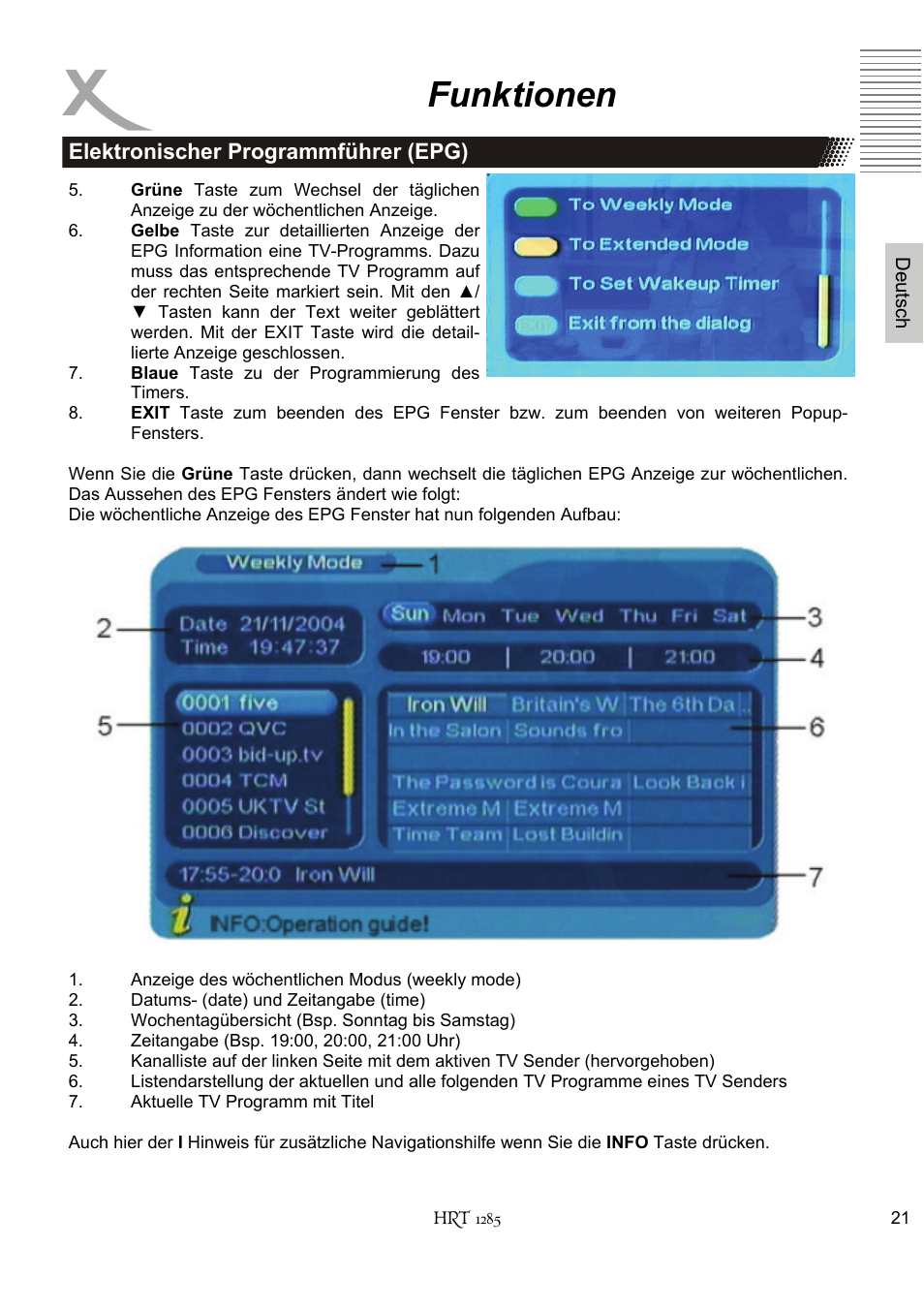 Funktionen | Xoro HRT 1285 User Manual | Page 21 / 134