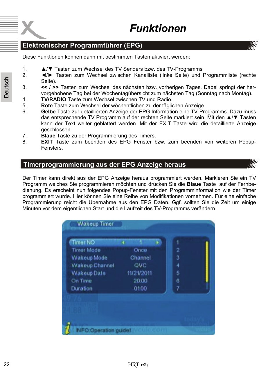 Funktionen | Xoro HRT 1285 User Manual | Page 22 / 134