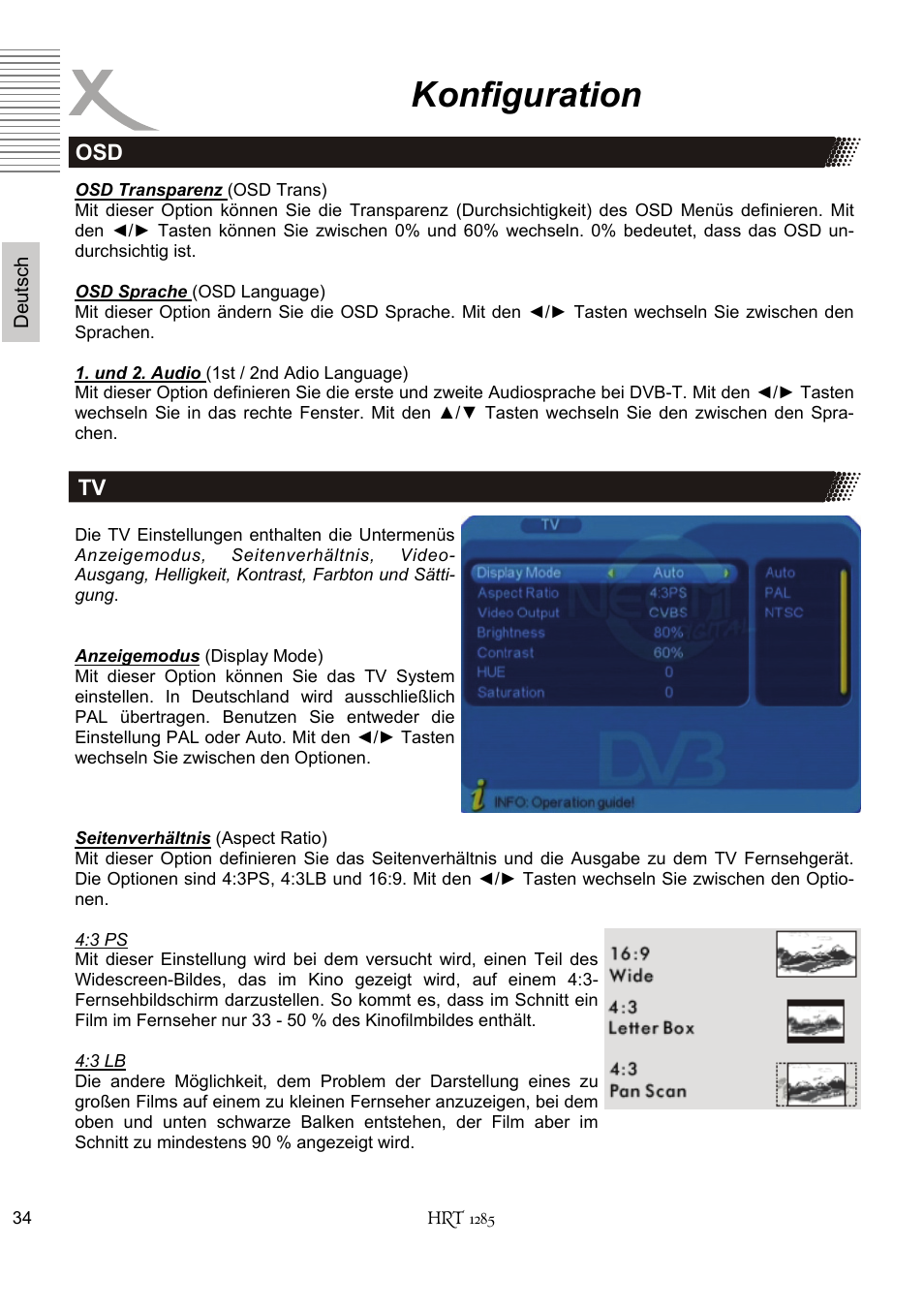 Konfiguration | Xoro HRT 1285 User Manual | Page 34 / 134