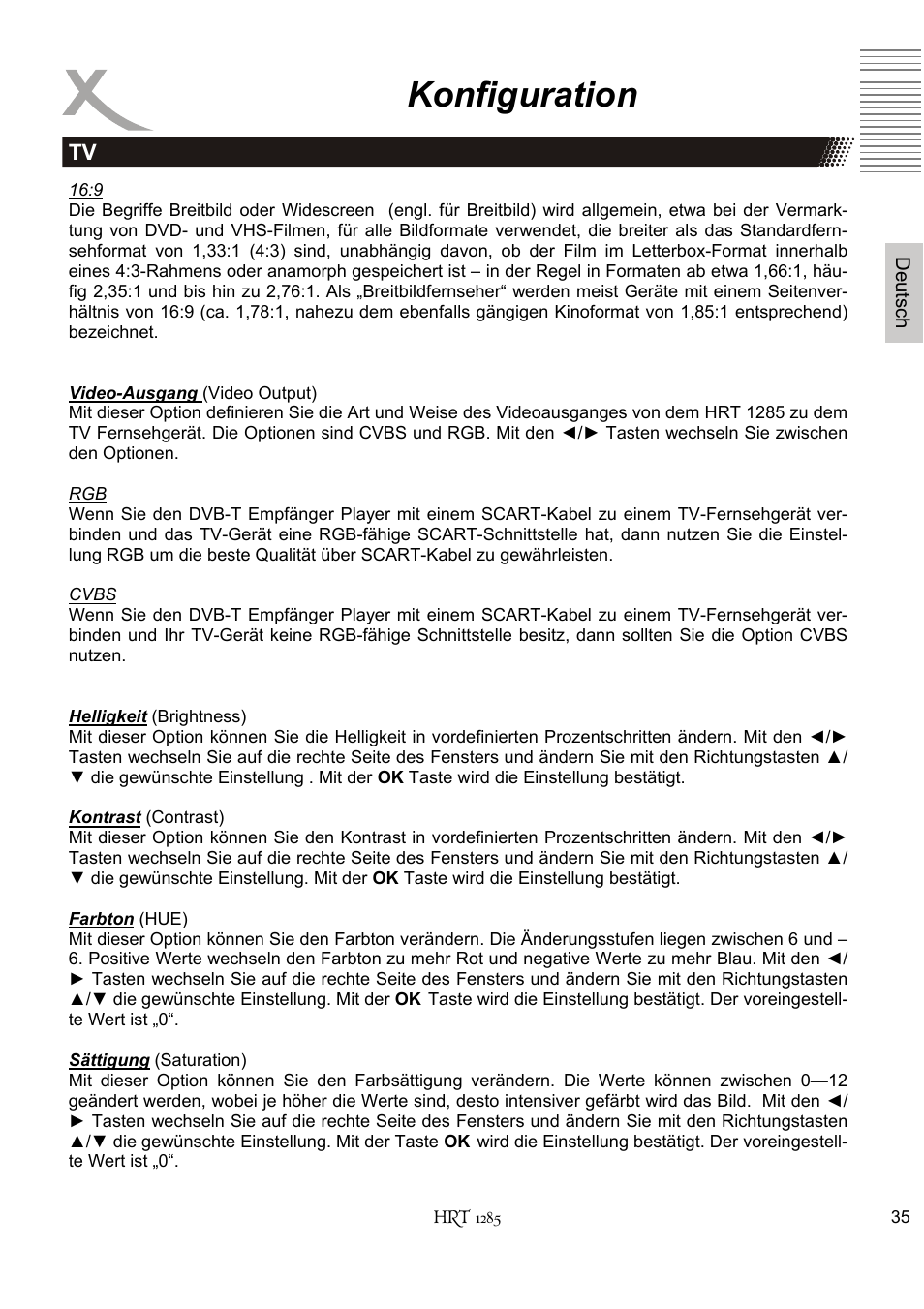 Konfiguration | Xoro HRT 1285 User Manual | Page 35 / 134