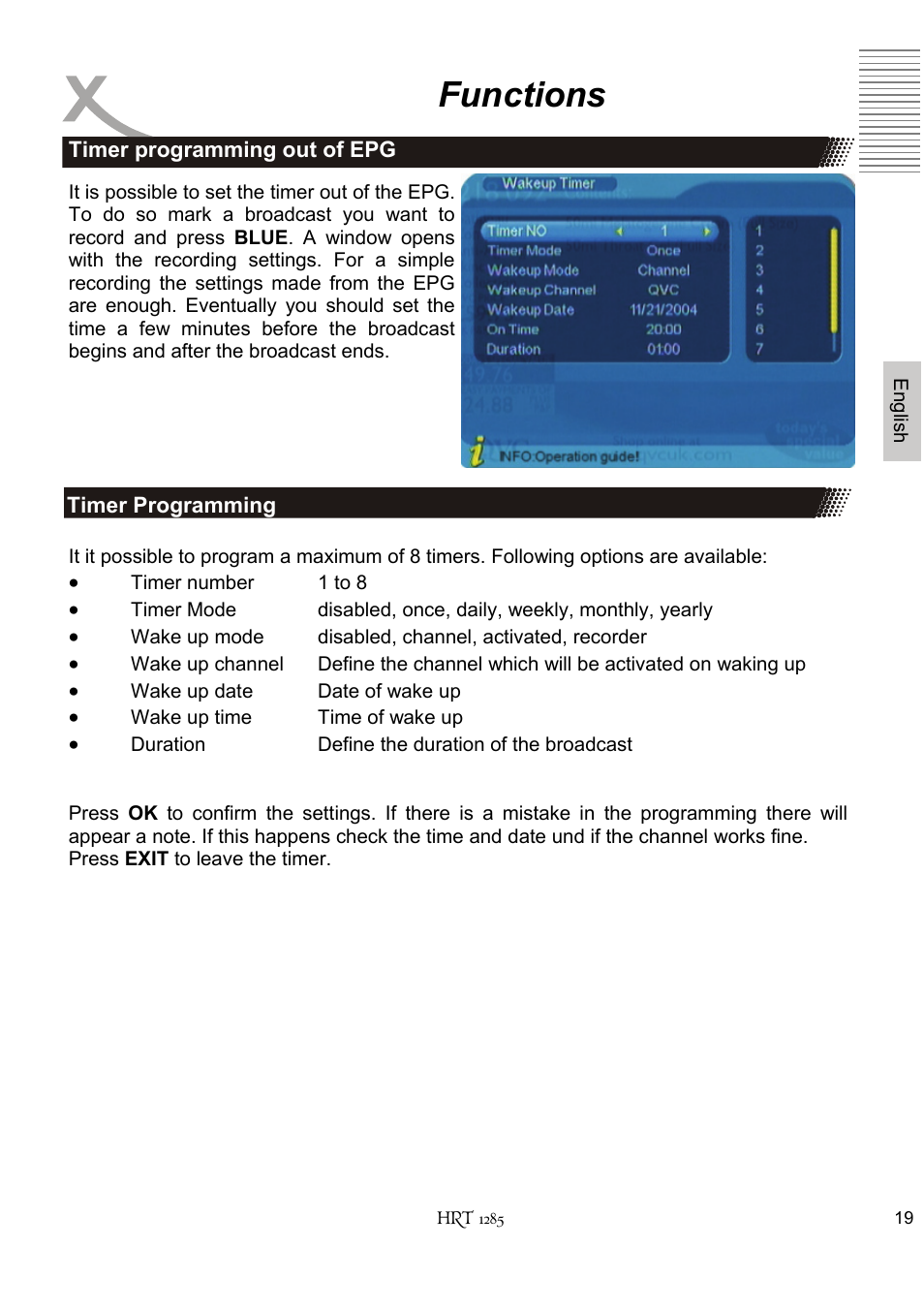 Functions | Xoro HRT 1285 User Manual | Page 71 / 134