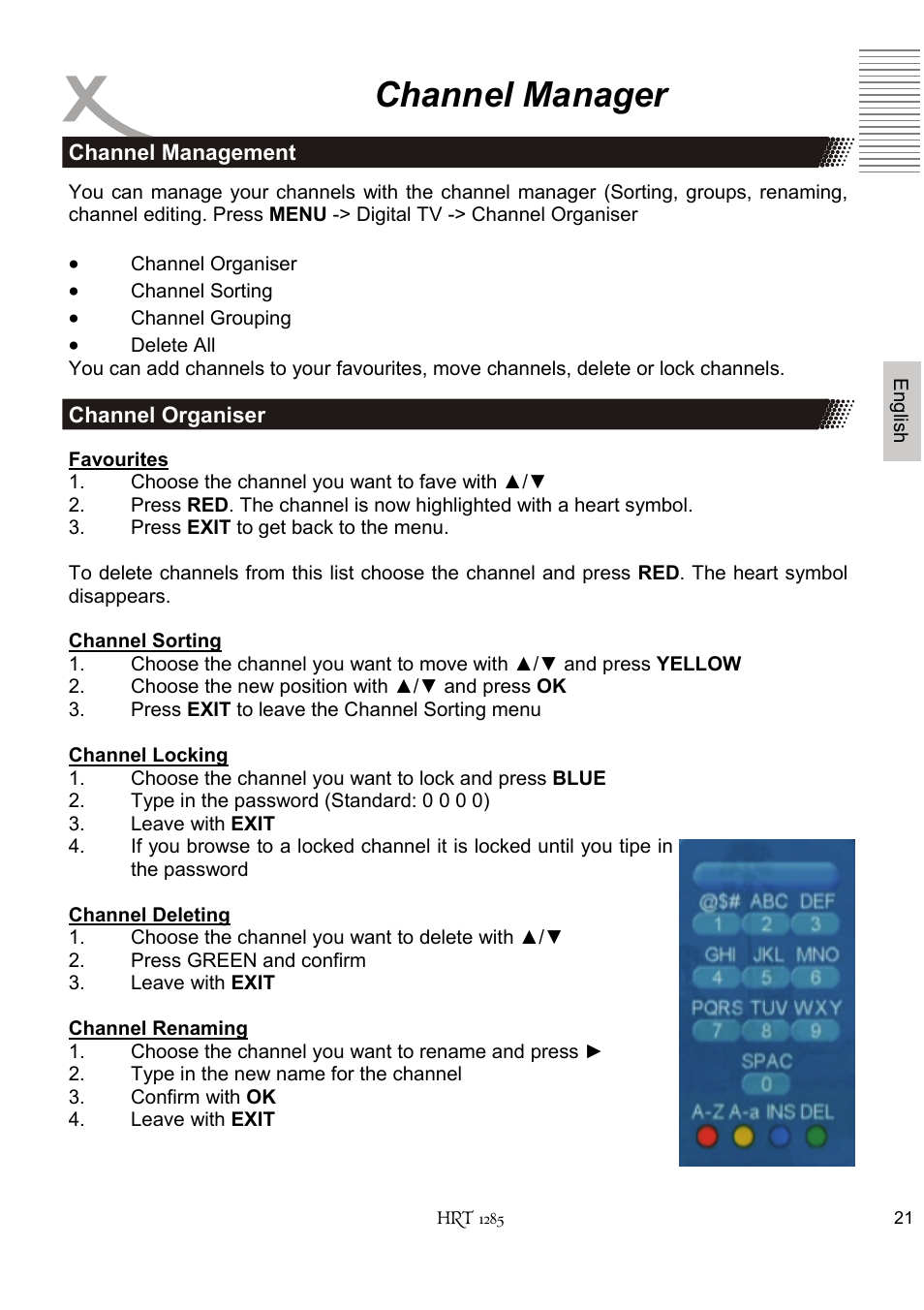 Channel manager | Xoro HRT 1285 User Manual | Page 73 / 134