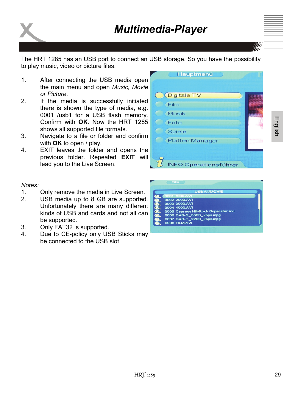 Multimedia-player | Xoro HRT 1285 User Manual | Page 81 / 134