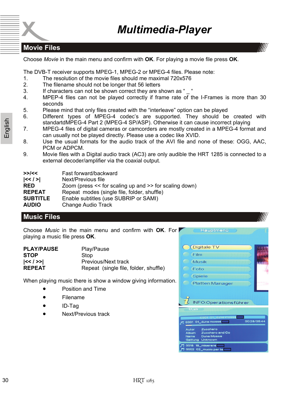 Multimedia-player | Xoro HRT 1285 User Manual | Page 82 / 134
