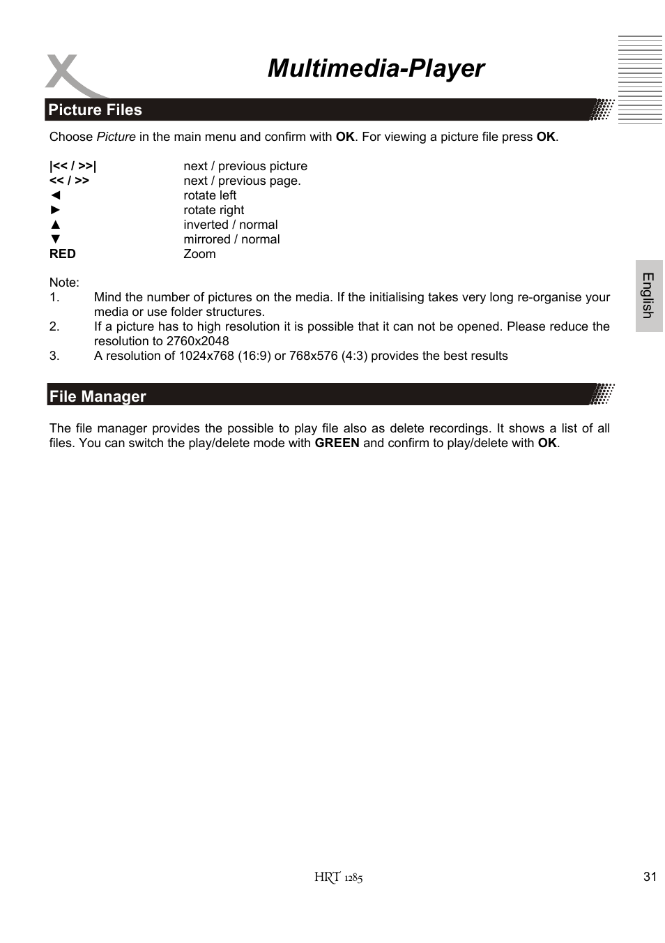 Multimedia-player | Xoro HRT 1285 User Manual | Page 83 / 134