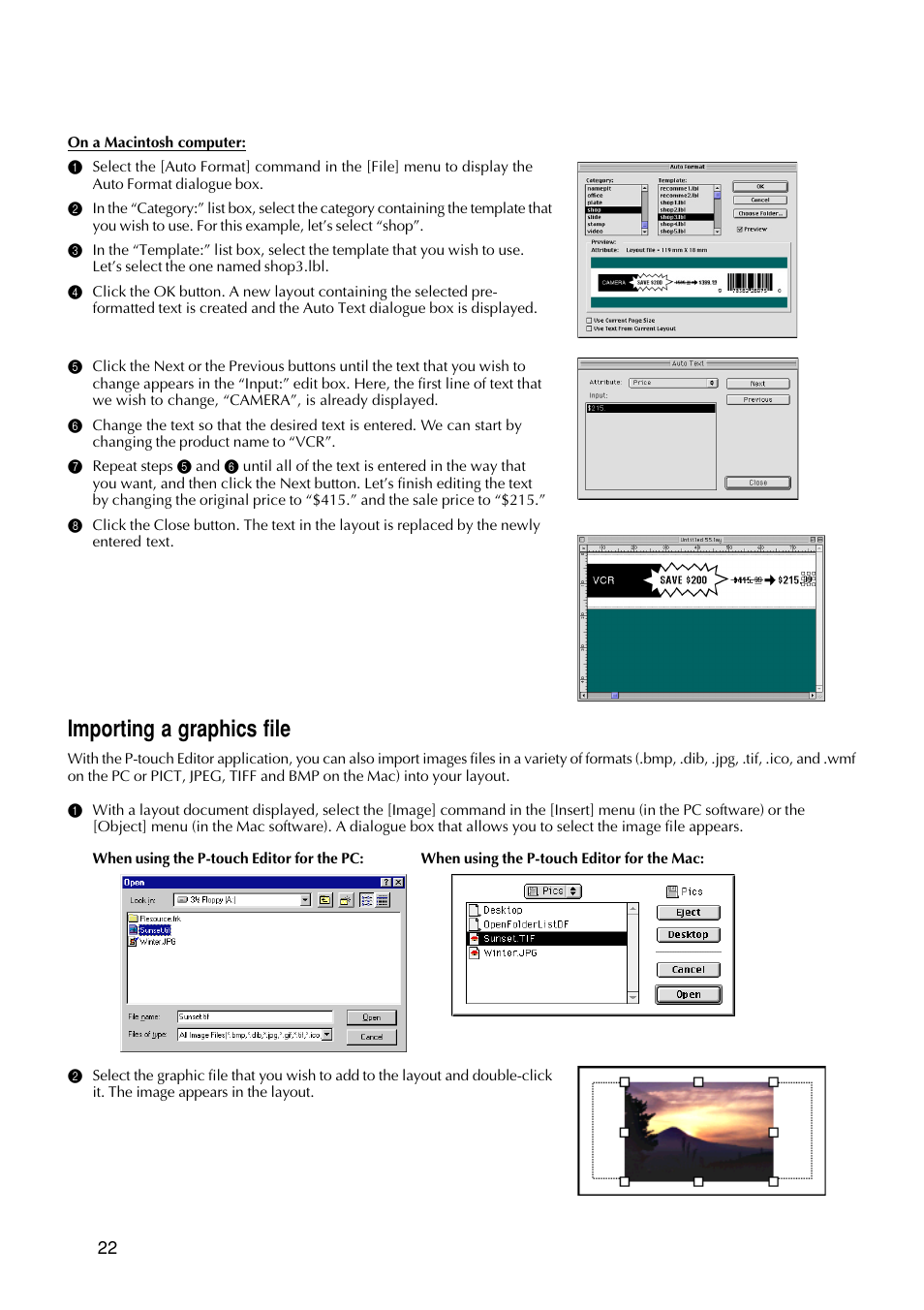 Importing a graphics file | Brother PT-9200DX User Manual | Page 26 / 156
