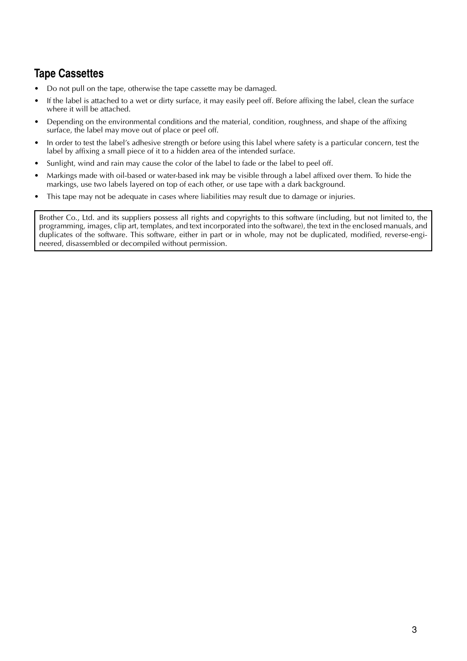 Tape cassettes | Brother PT-9200DX User Manual | Page 7 / 156